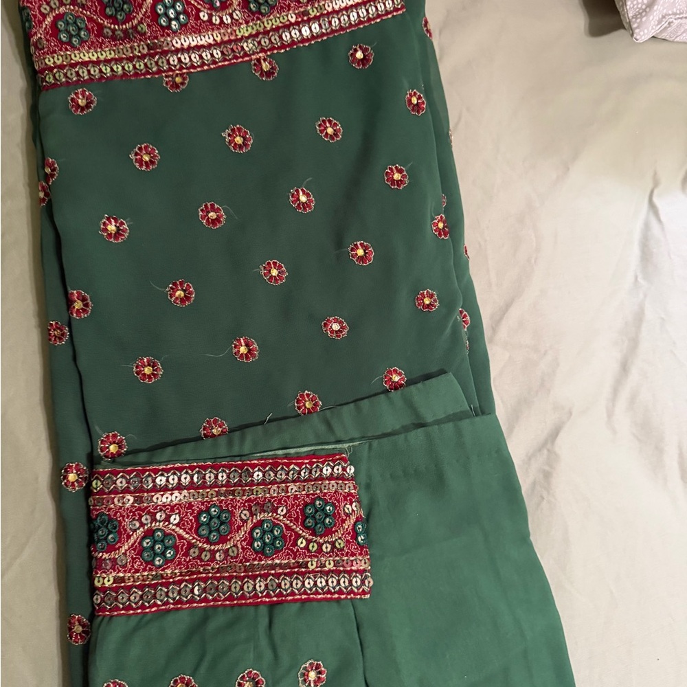 Elegant Green Sari